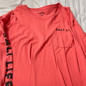 Salt Life Men's Vibrant Coral Long Sleeve Tee